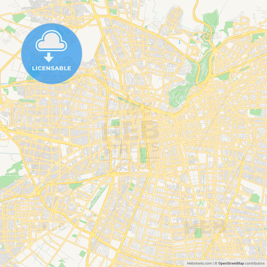 Printable street map of Santiago, Chile