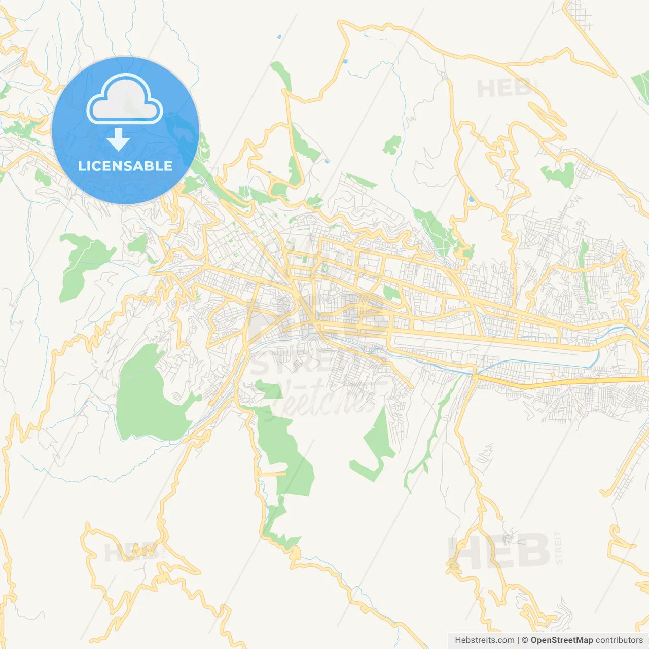 Printable street map of Cusco, Peru