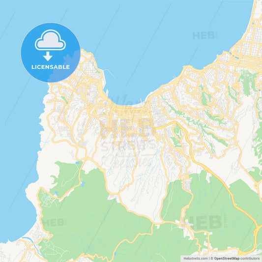 Printable street map of Valparaiso, Chile