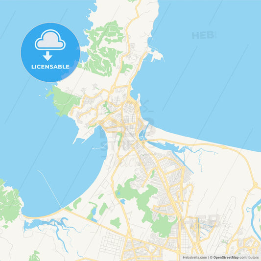 Printable street map of Talcahuano, Chile