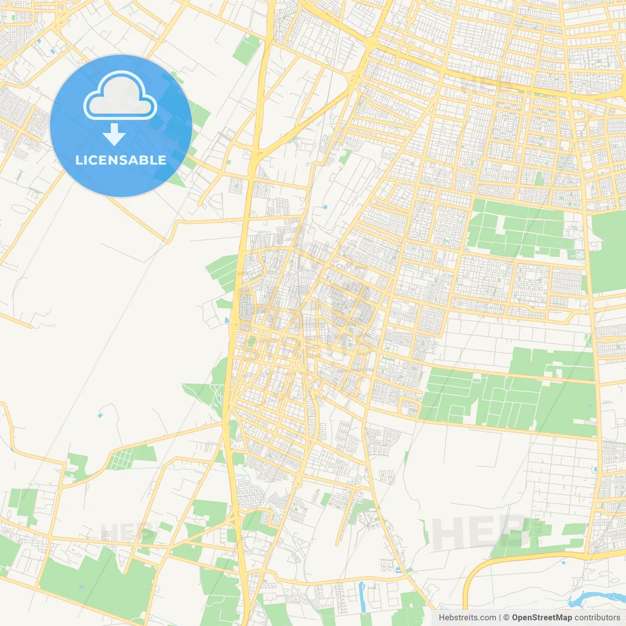 Printable street map of San Bernardo, Chile