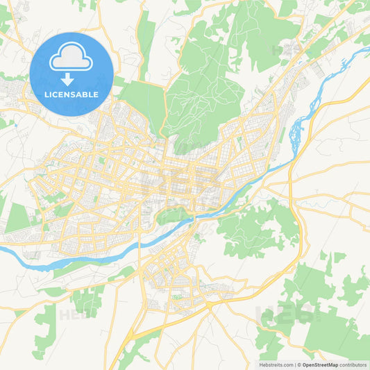 Printable street map of Temuco, Chile