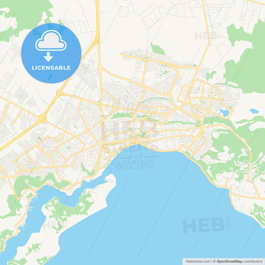 Printable street map of Puerto Montt, Chile