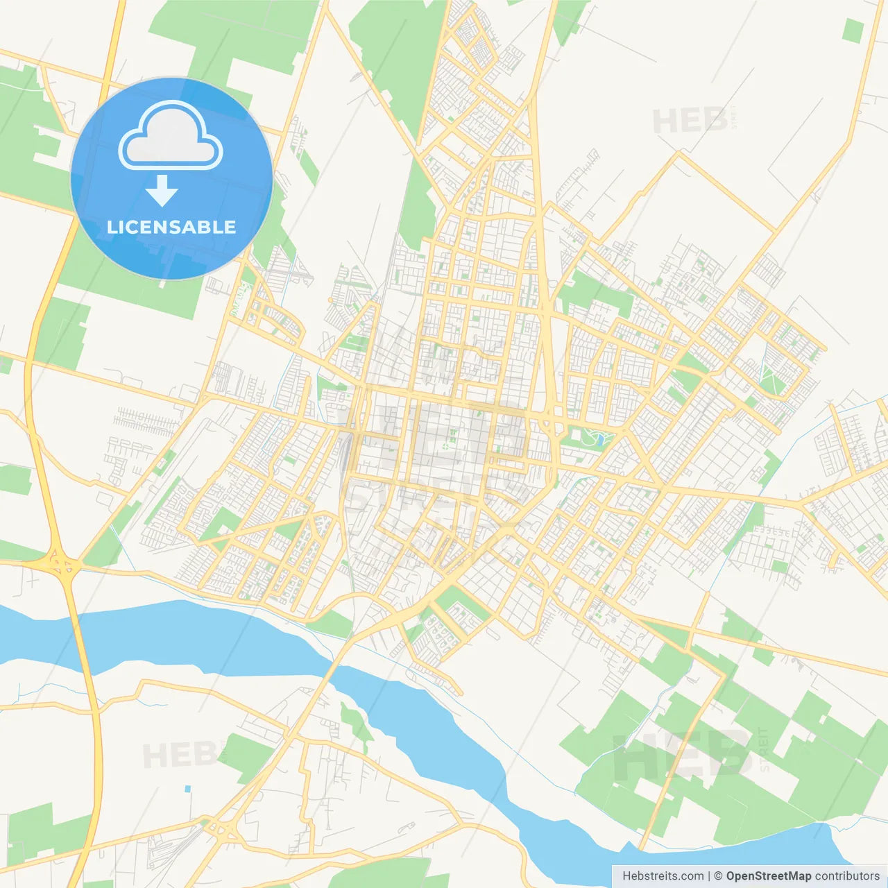 Printable street map of Rancagua, Chile