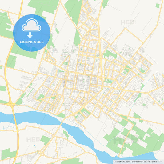 Printable street map of Rancagua, Chile