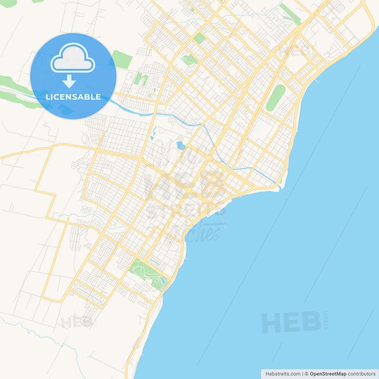Printable street map of Punta Arenas, Chile