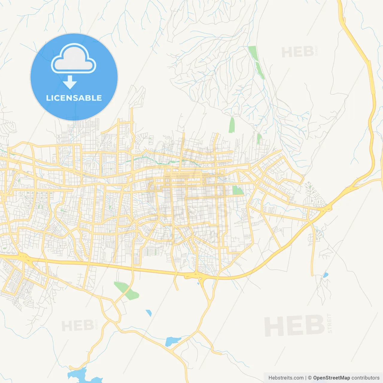 Printable street map of Villa Alemana, Chile