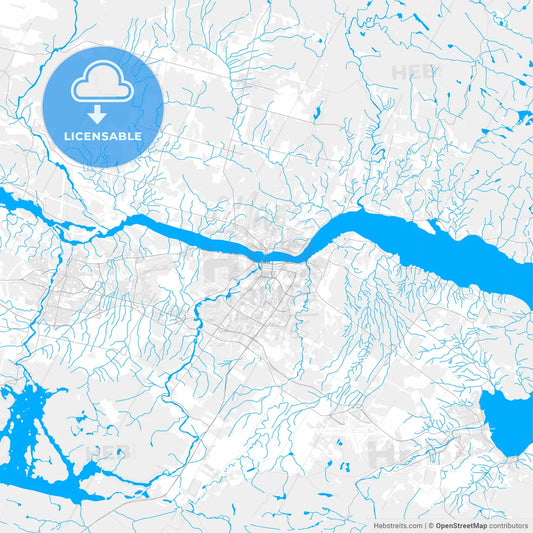 Rich detailed vector map of Saguenay, Quebec, Canada