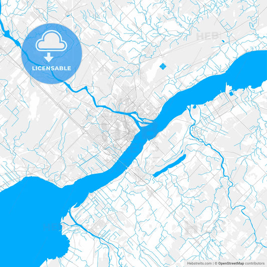 Rich detailed vector map of Trois-Rivières, Quebec, Canada
