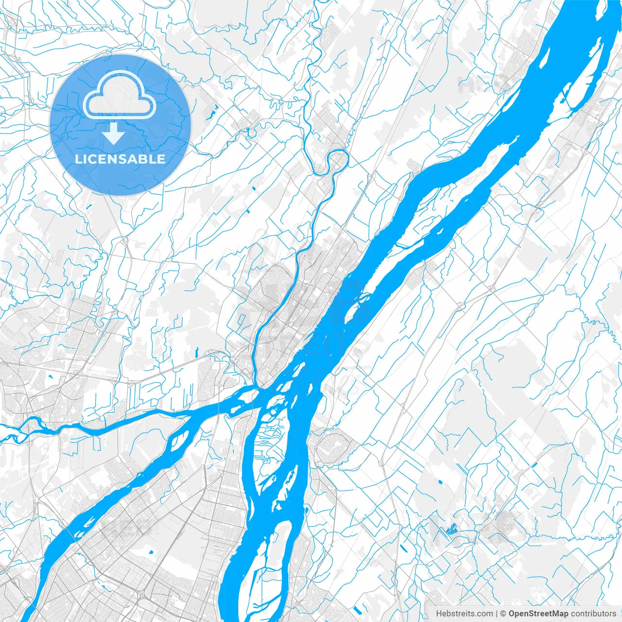Rich detailed vector map of Repentigny, Quebec, Canada