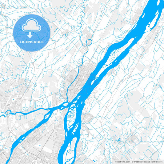 Rich detailed vector map of Repentigny, Quebec, Canada