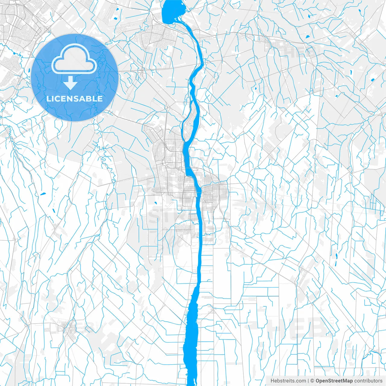 Rich detailed vector map of Saint-Jean-sur-Richelieu, Quebec, Canada