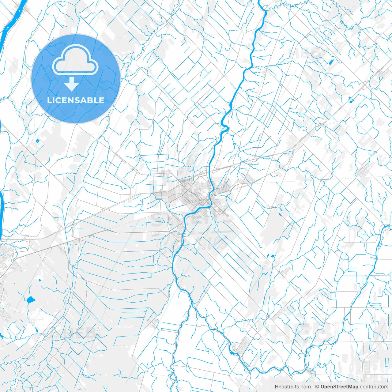 Rich detailed vector map of Saint-Hyacinthe, Quebec, Canada
