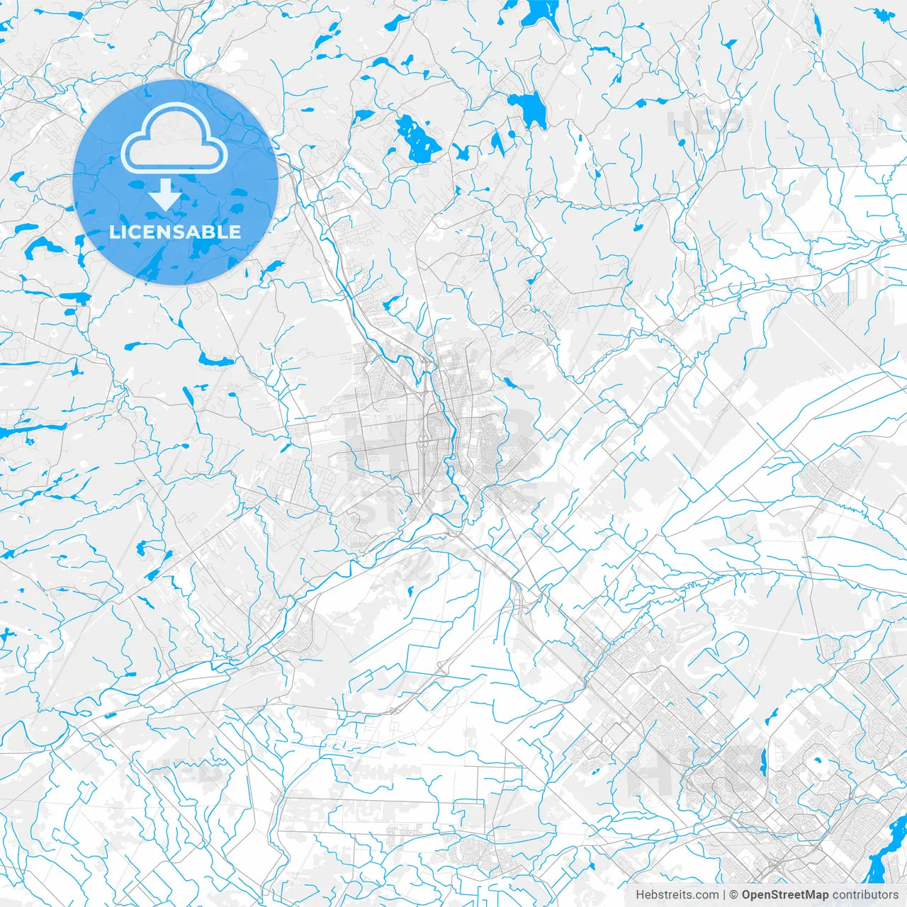 Rich detailed vector map of Saint-Jérôme, Quebec, Canada