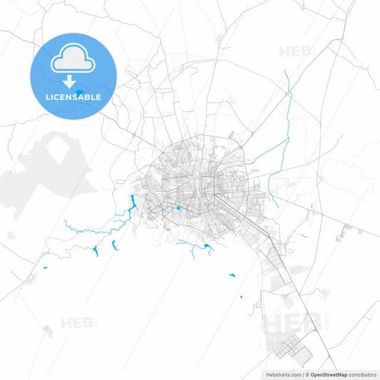 Rich detailed vector map of San Luis Potosí, San Luis Potosí, Mexico