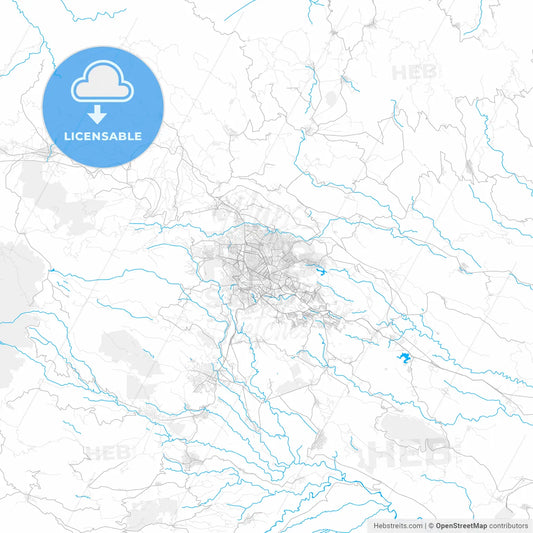 Rich detailed vector map of Xalapa, Veracruz, Mexico