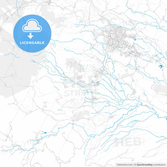 Rich detailed vector map of Xico, México, Mexico