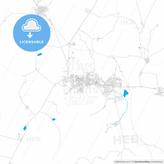 Rich detailed vector map of Zacatecas, Zacatecas, Mexico