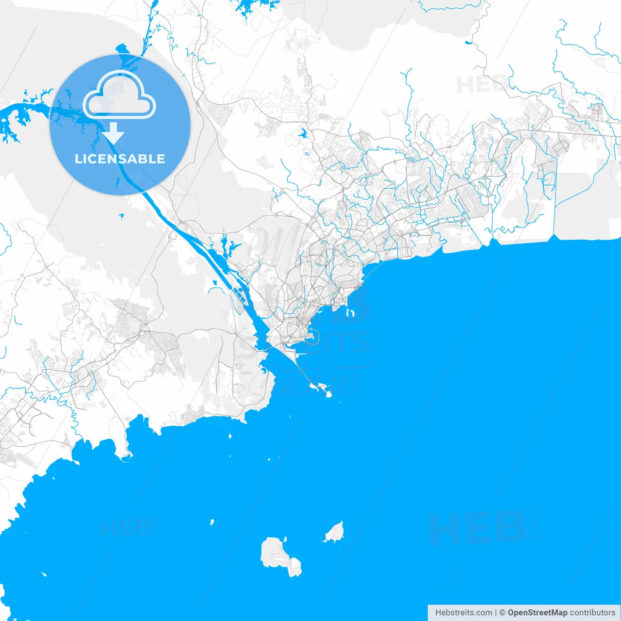 Rich detailed vector map of Panamá, Panamá, Panama
