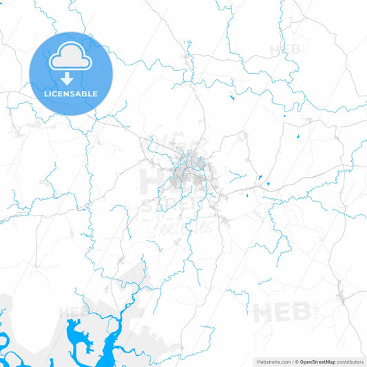 Rich detailed vector map of Santiago, Veraguas, Panama
