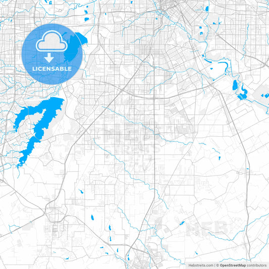 Rich detailed vector map of DeSoto, Texas, United States of America