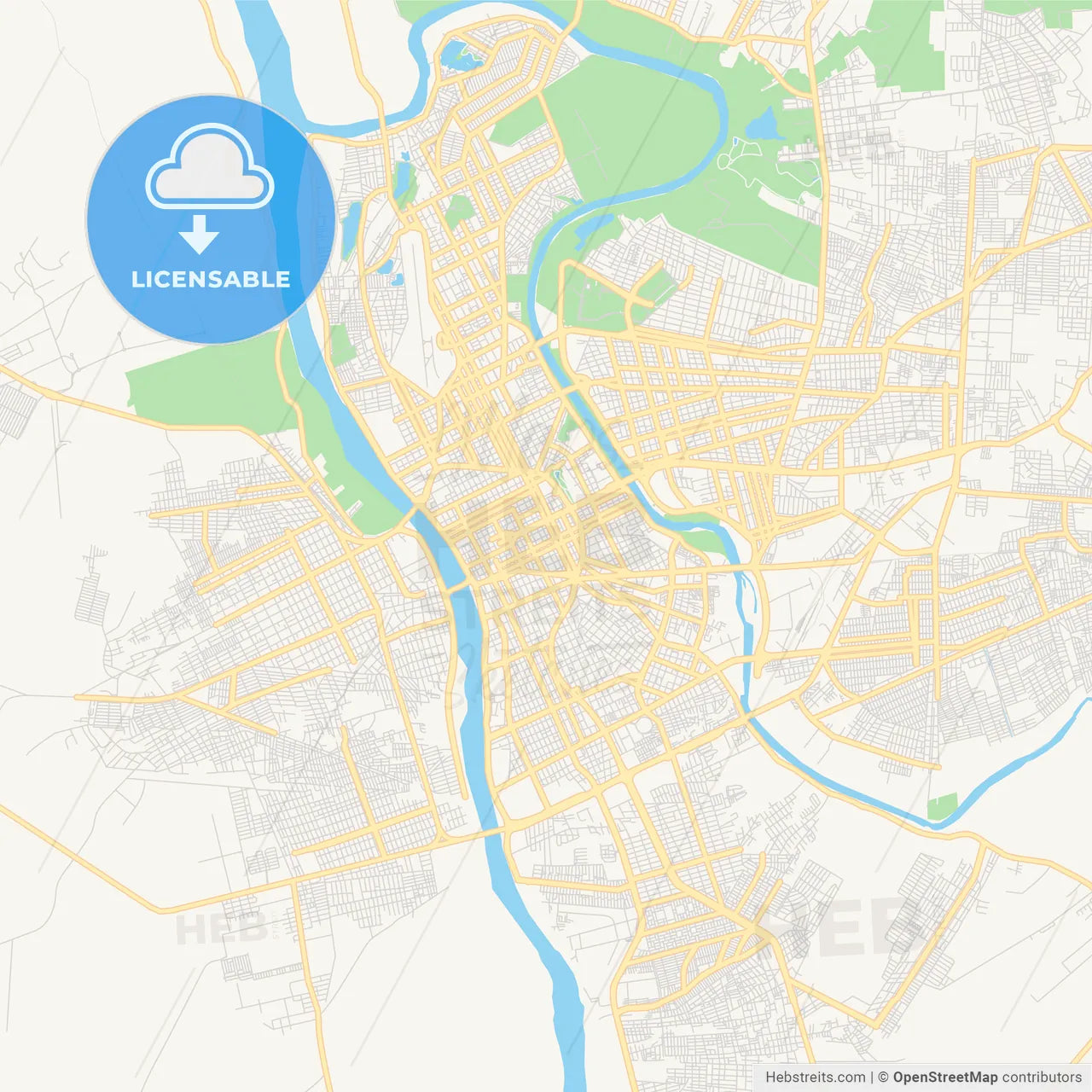 Printable street map of Teresina, Brazil