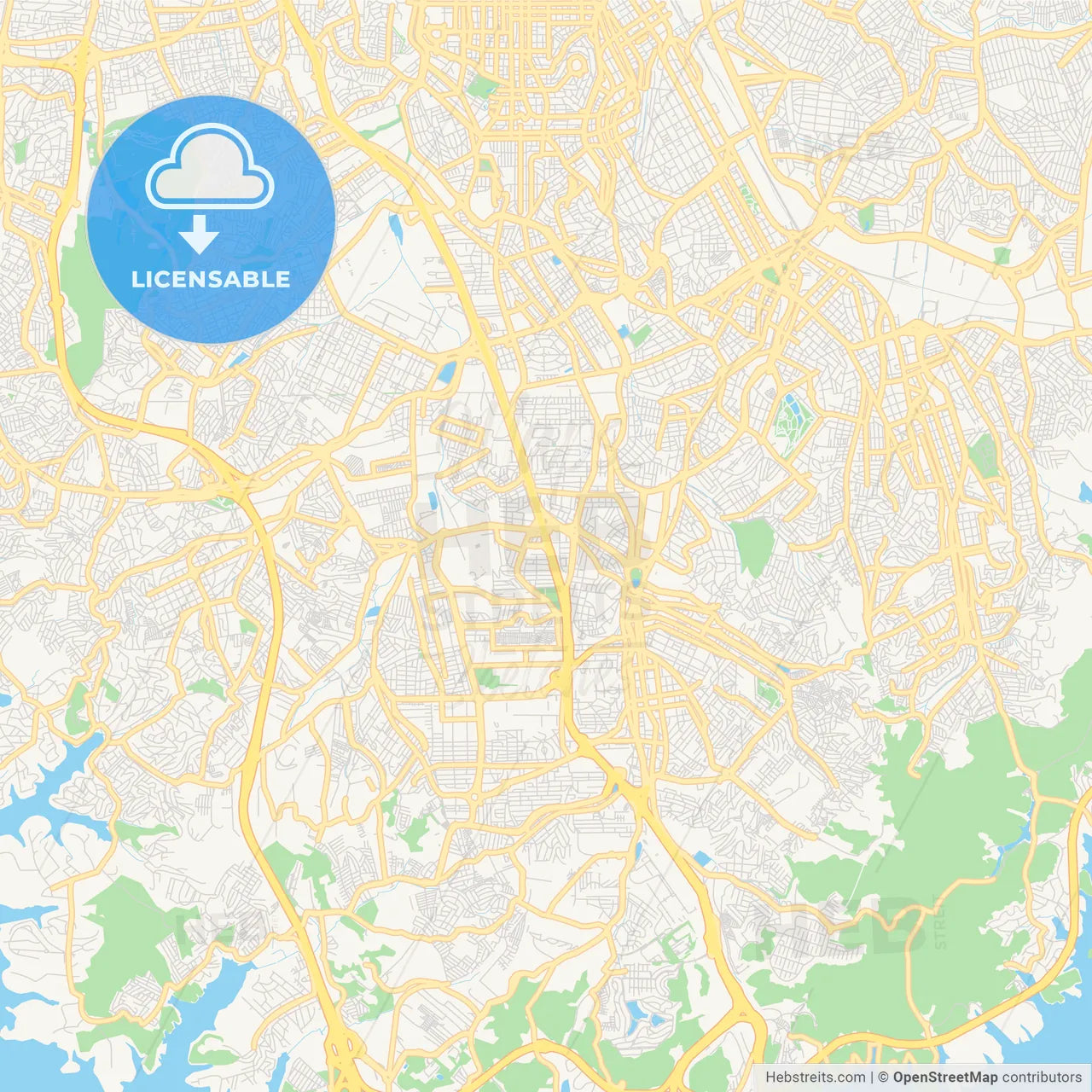 Printable street map of Sao Bernardo do Campo, Brazil