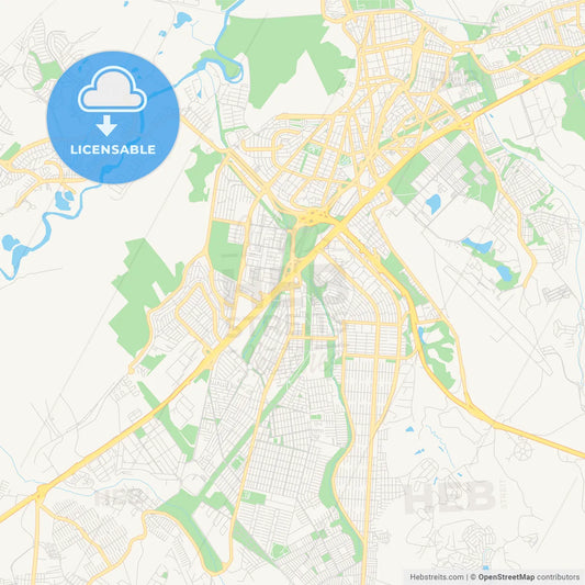 Printable street map of Sao Jose dos Campos, Brazil