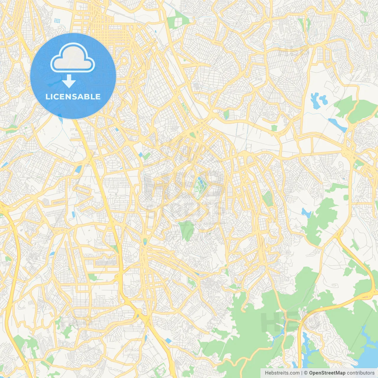 Printable street map of Santo Andre, Brazil