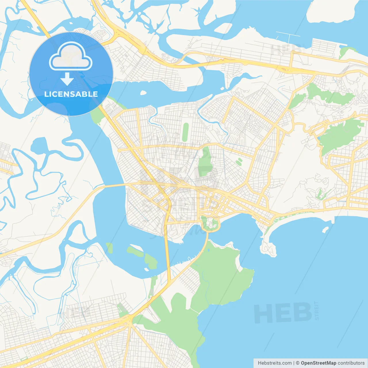 Printable street map of Sao Vicente, Brazil