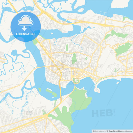 Printable street map of Sao Vicente, Brazil