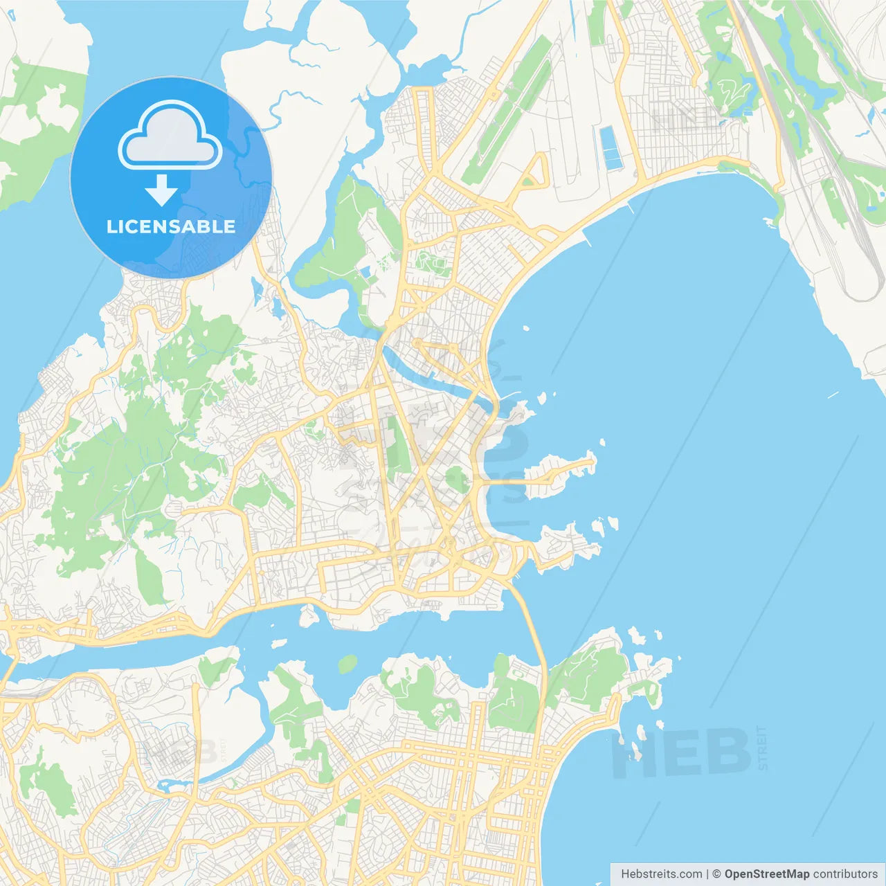 Printable street map of Vitoria, Brazil