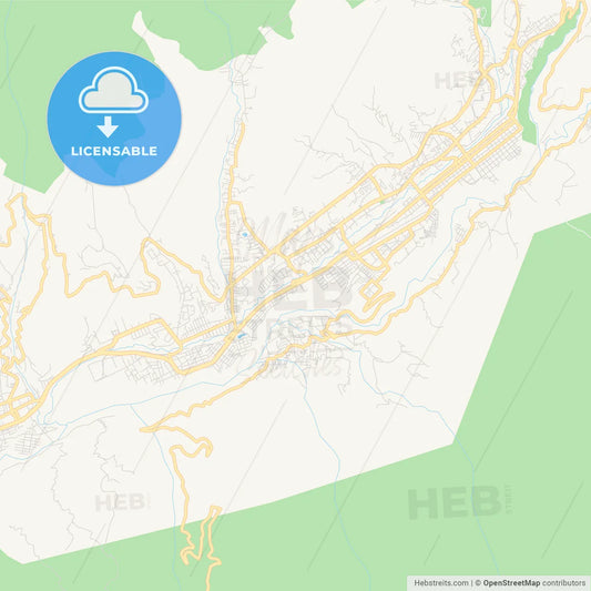 Printable street map of Merida, Venezuela