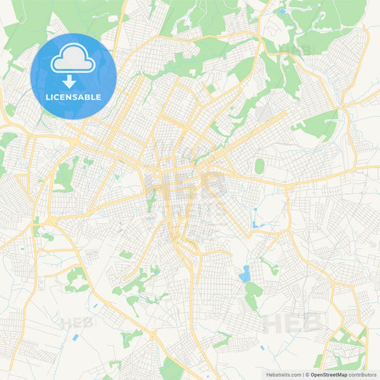 Printable street map of Ponta Grossa, Brazil