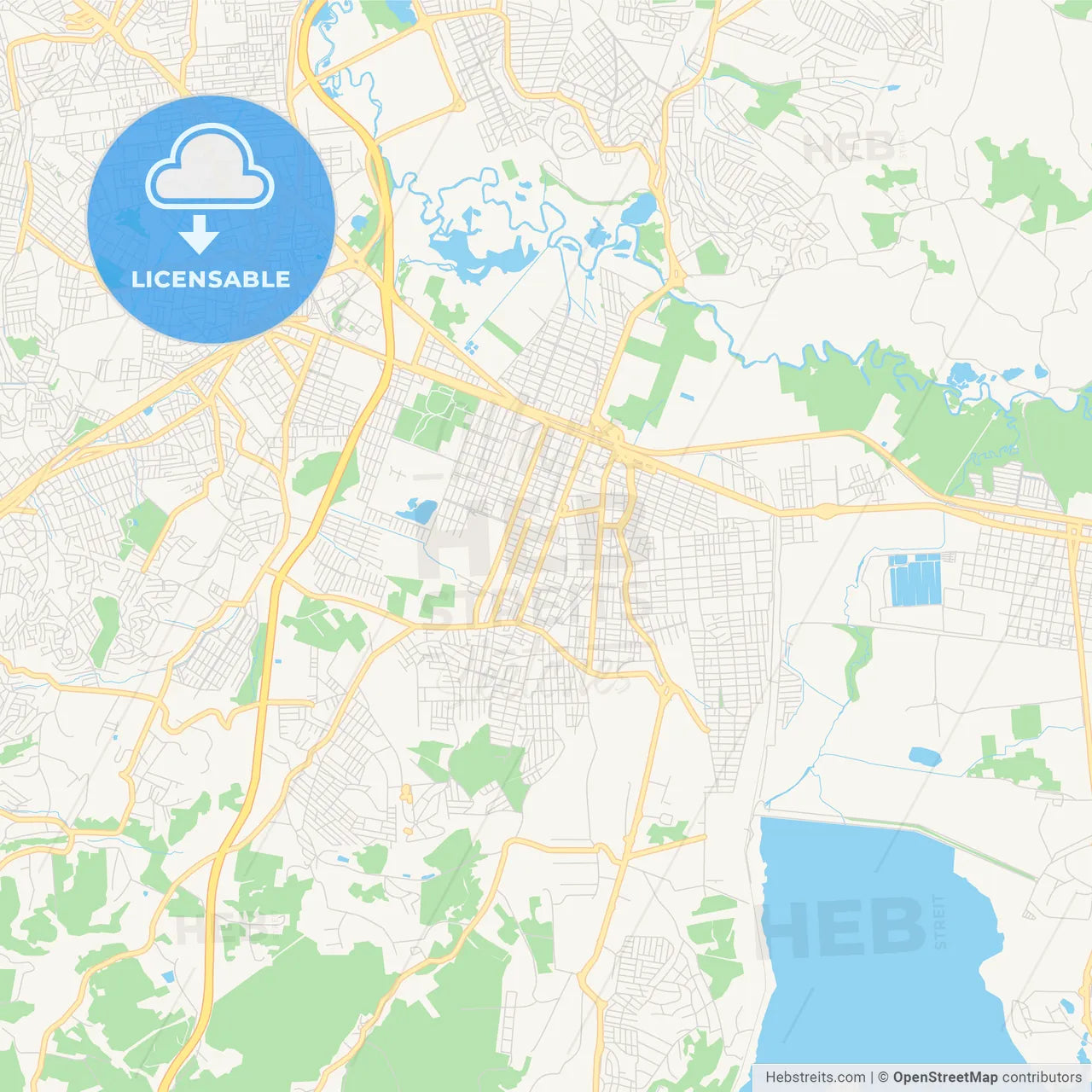 Printable street map of Suzano, Brazil