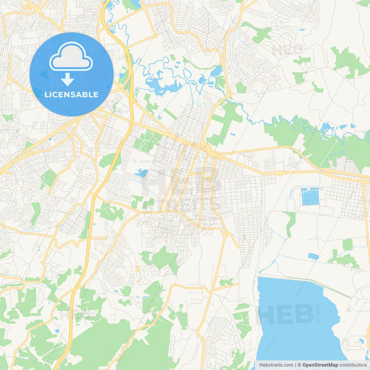 Printable street map of Suzano, Brazil