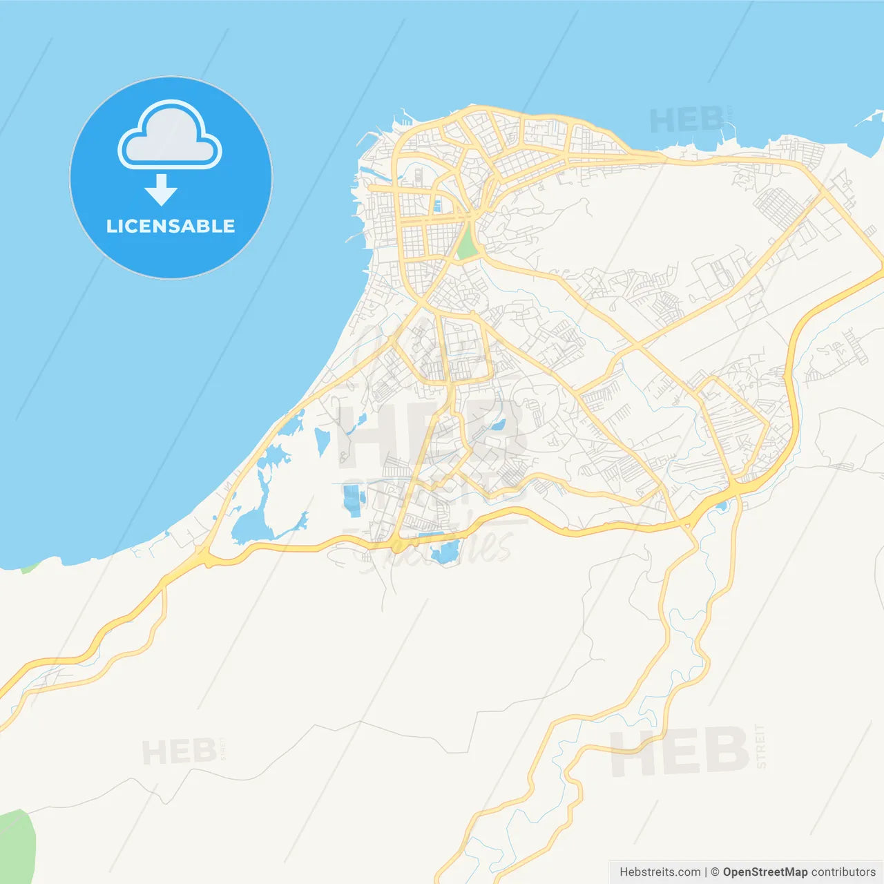 Printable street map of Cumana, Venezuela