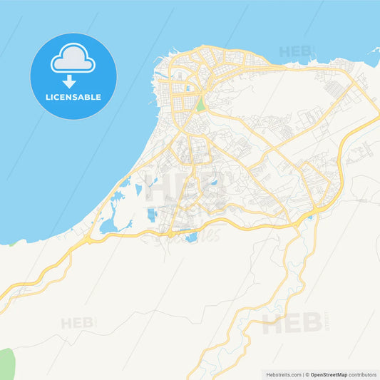 Printable street map of Cumana, Venezuela