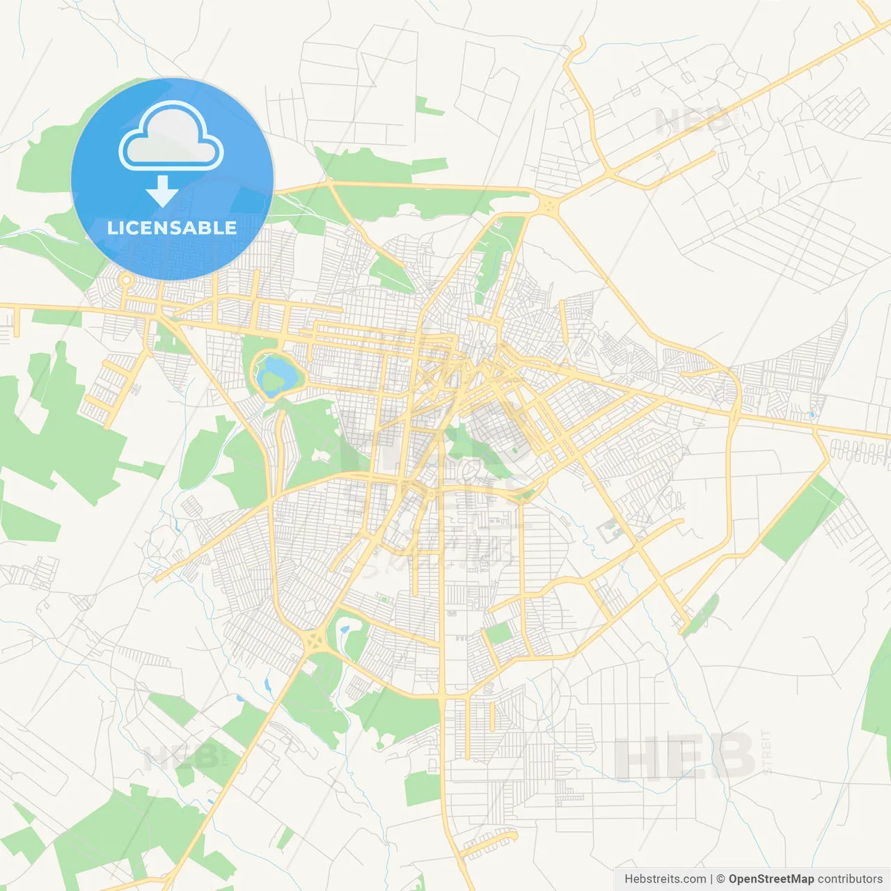 Printable street map of Vitoria da Conquista, Brazil