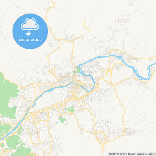 Printable street map of Volta Redonda, Brazil
