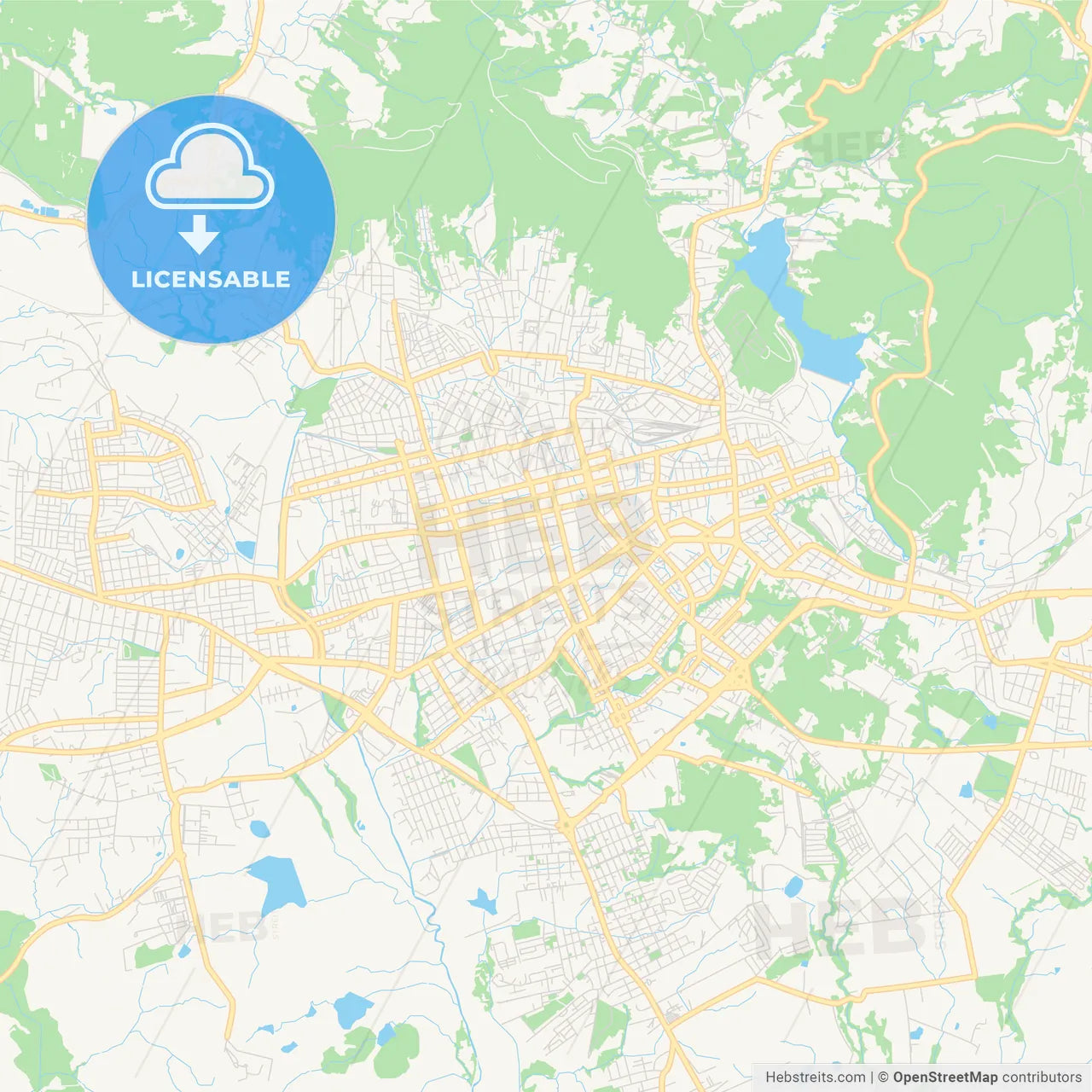 Printable street map of Santa Maria, Brazil