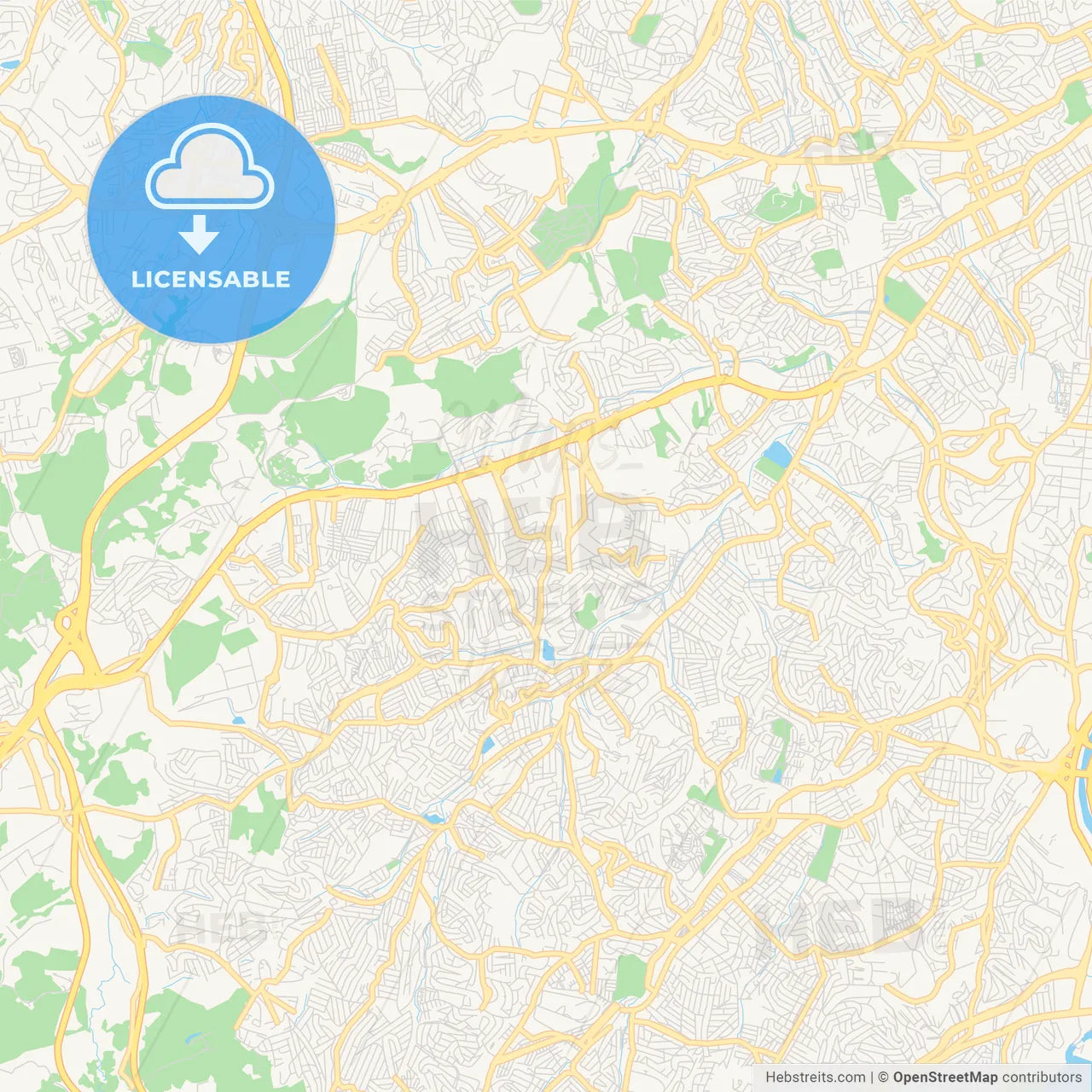 Printable street map of Taboao da Serra, Brazil