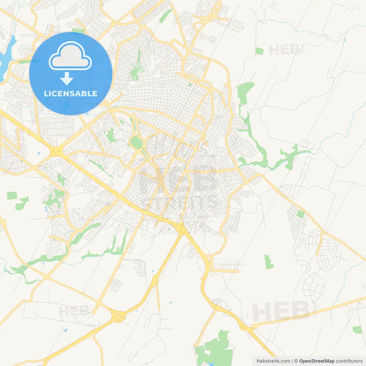 Printable street map of Presidente Prudente, Brazil