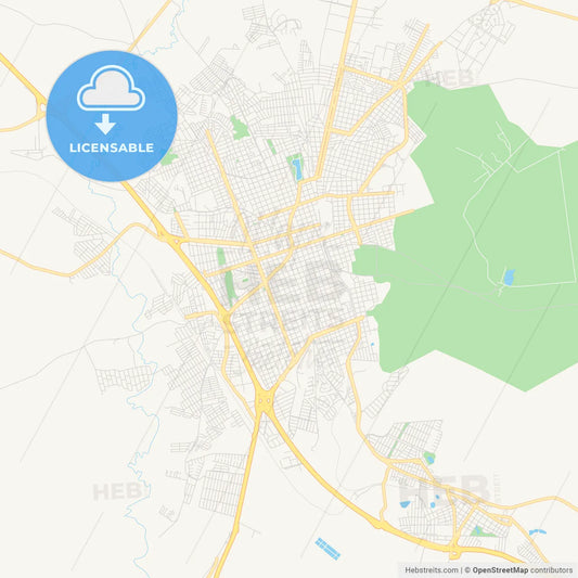 Printable street map of Rio Claro, Brazil