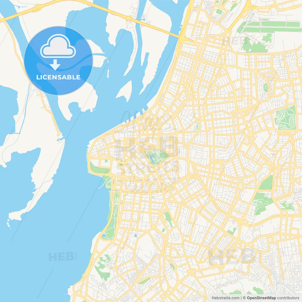 Printable street map of Rio Grande, Brazil