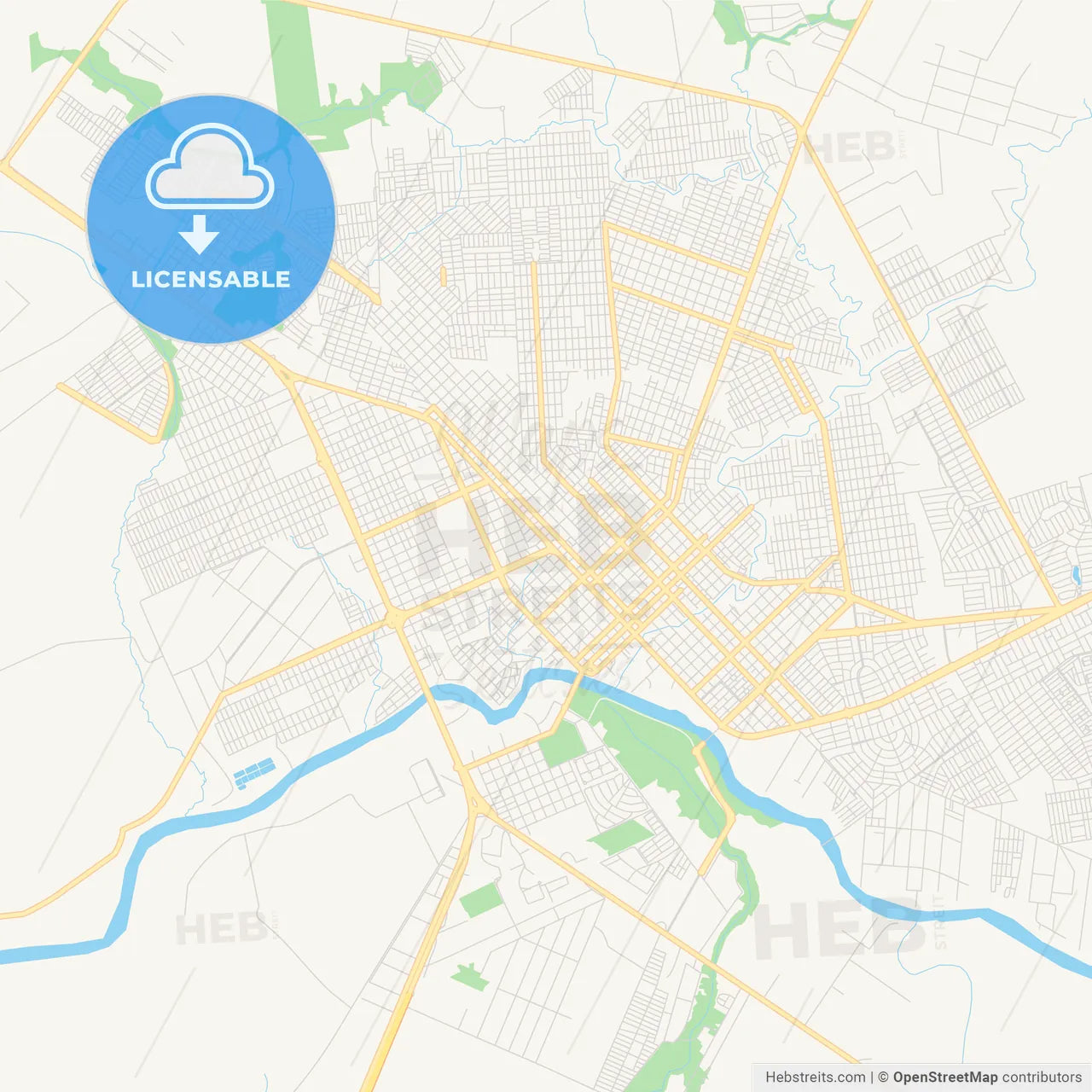 Printable street map of Rondonopolis, Brazil