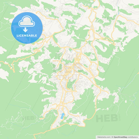 Printable street map of Teresopolis, Brazil