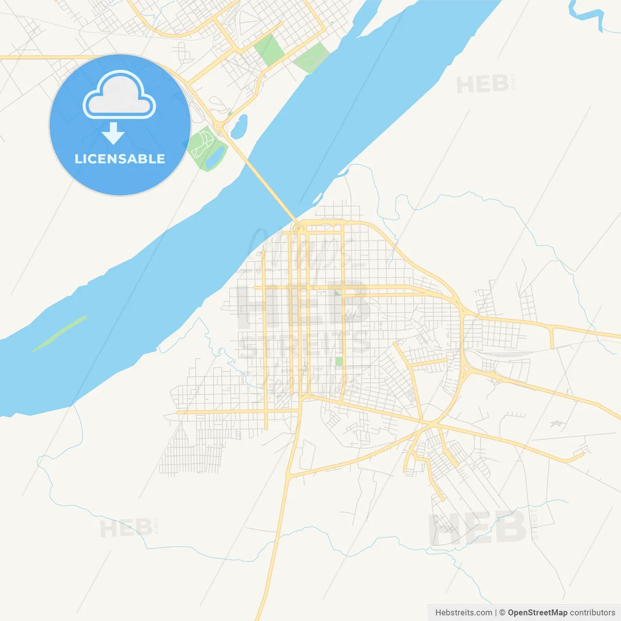 Printable street map of Uruguaiana, Brazil