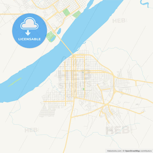 Printable street map of Uruguaiana, Brazil