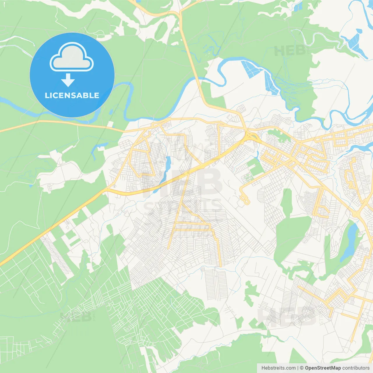 Printable street map of Santa Rita, Brazil